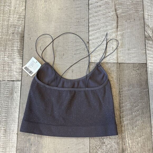 NWT Urban Outfitters Gray Sparkle Cropped Tank Top - Picture 3 of 4